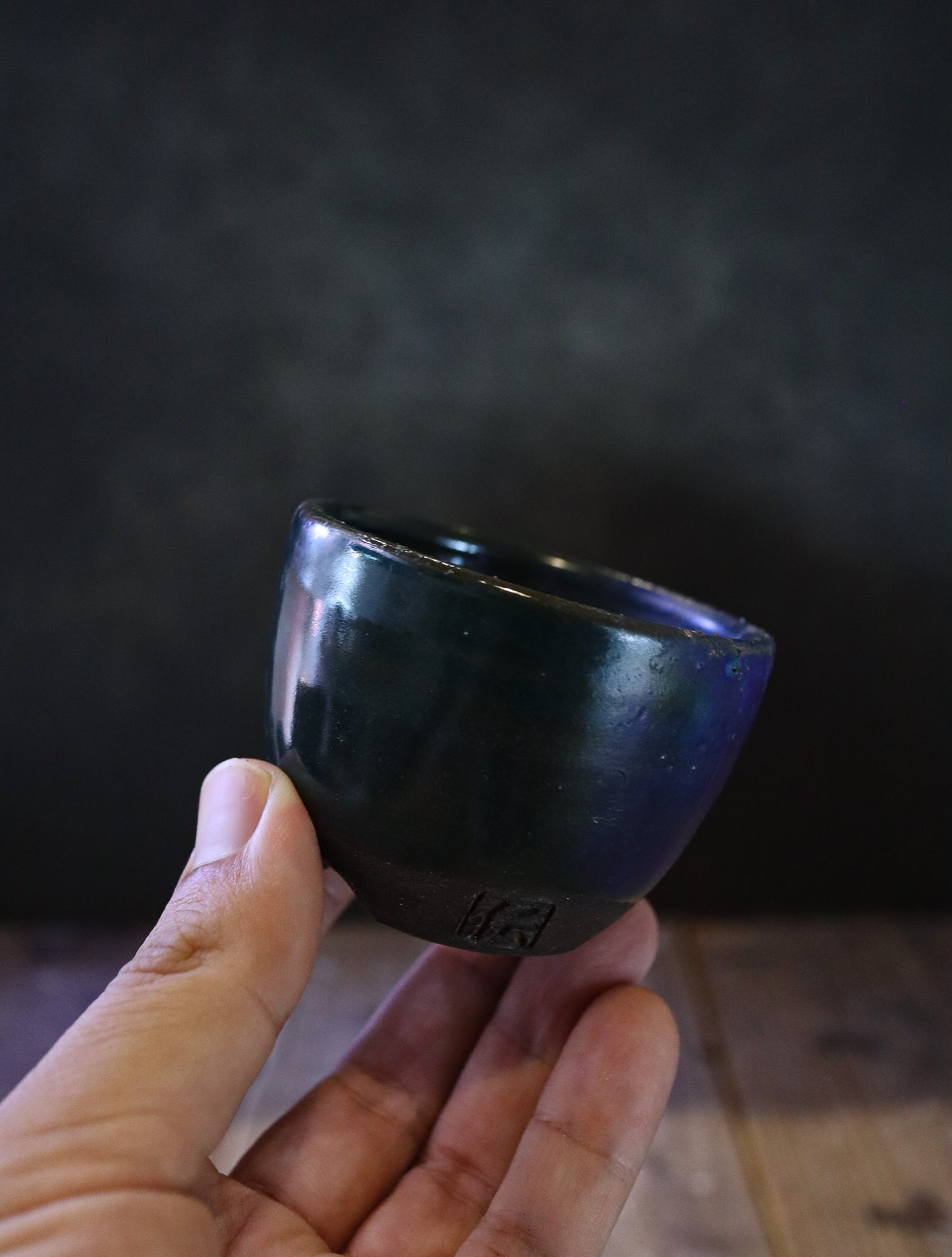 伝市鉢 穴窯焼 23 コウロ 2.5号 青緑
